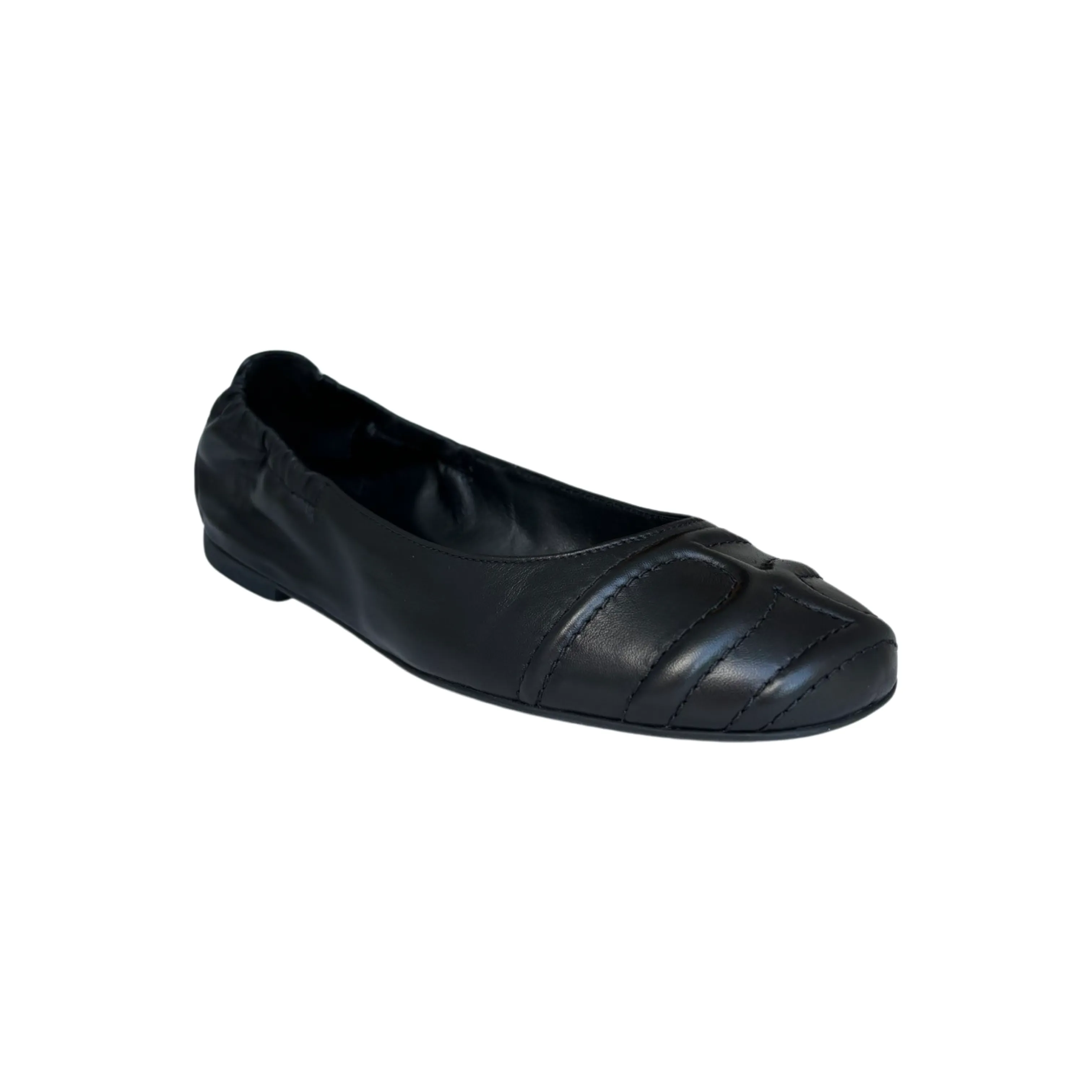 100520 Black Round Toe Flat