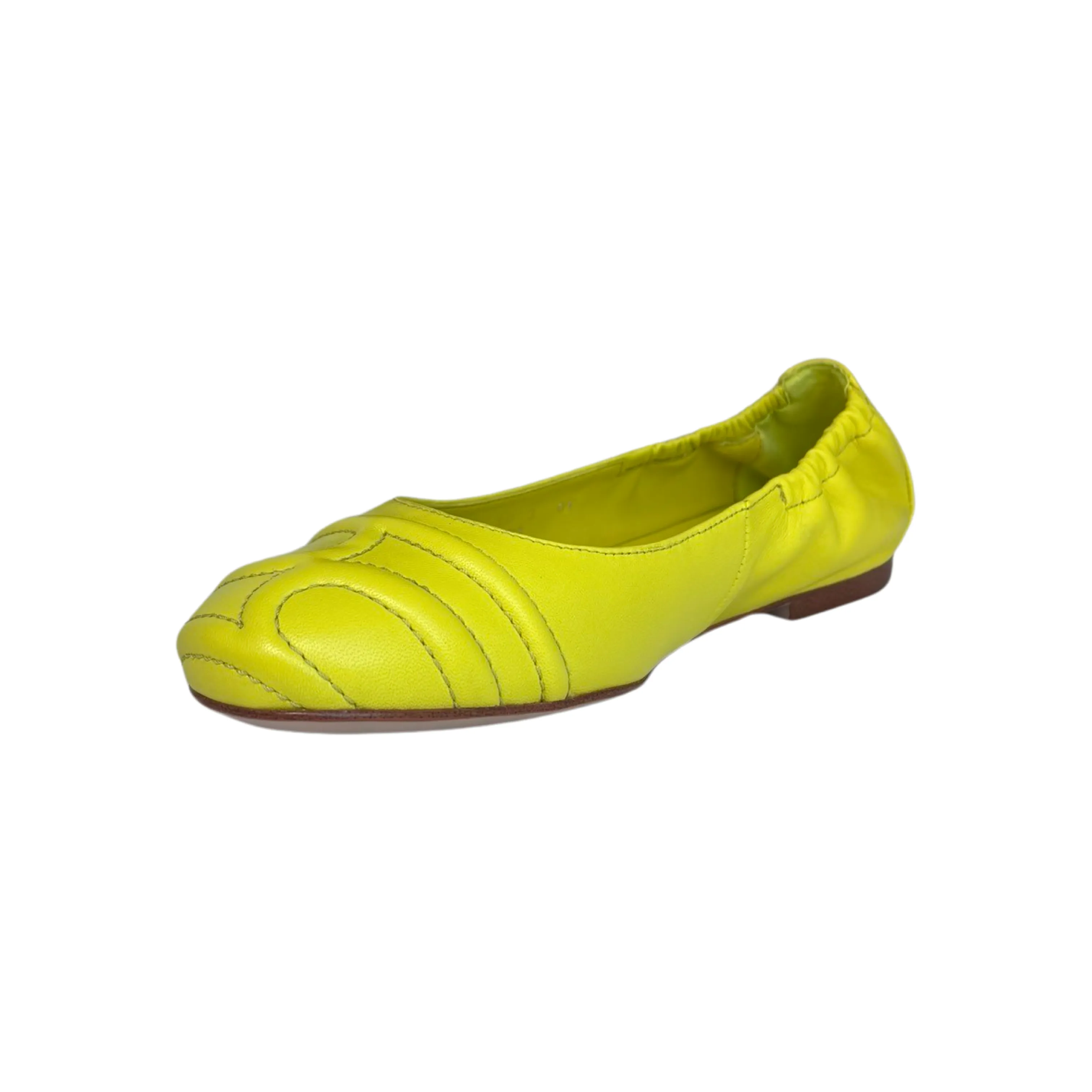 100520 Lime Round Toe Flat