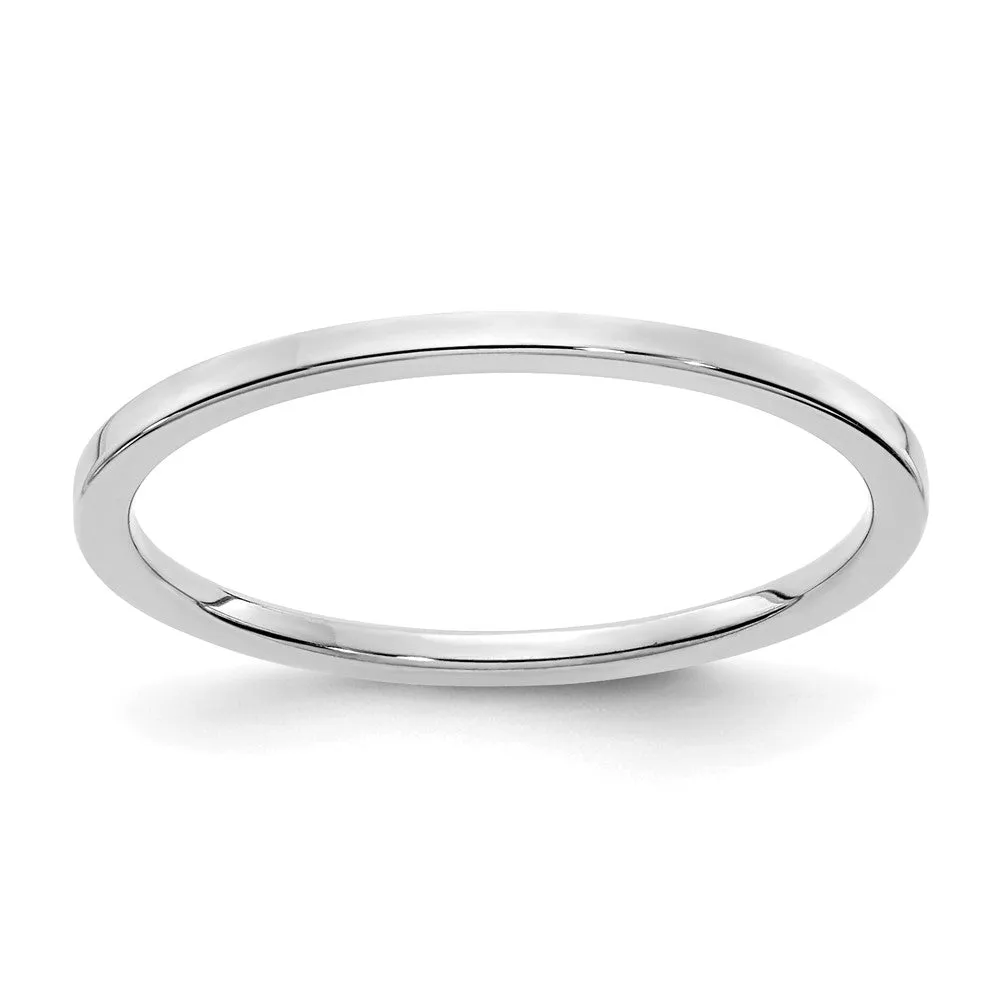 Polished Flat Stackable Band - 1.2mm 14k White Gold