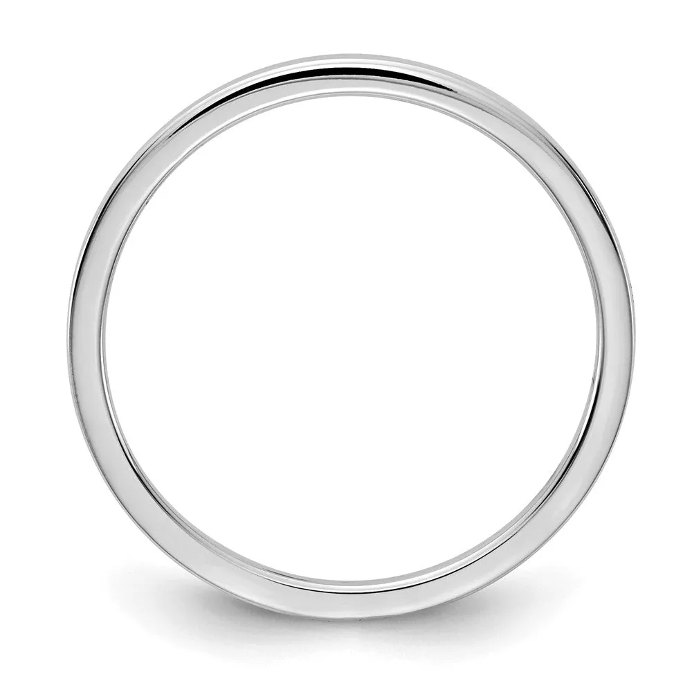 Polished Flat Stackable Band - 1.2mm 14k White Gold