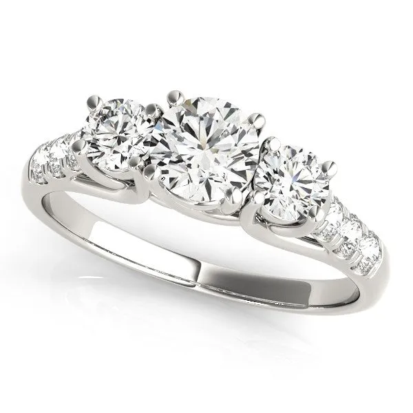 14k White Gold Trellis Set 3 Stone Round Diamond Engagement Ring (1 1/8 cttw)-rxd40649y28bt