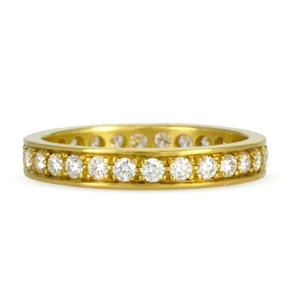 Eternity Band with Flat Edge Pave Diamonds in 18K Gold