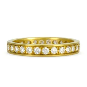 Eternity Band with Flat Edge Pave Diamonds in 18K Gold