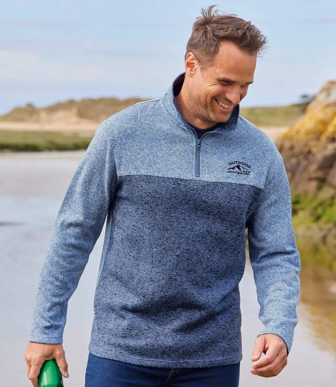 2-Pack Men's Blue Brushed Fleece Sweaters