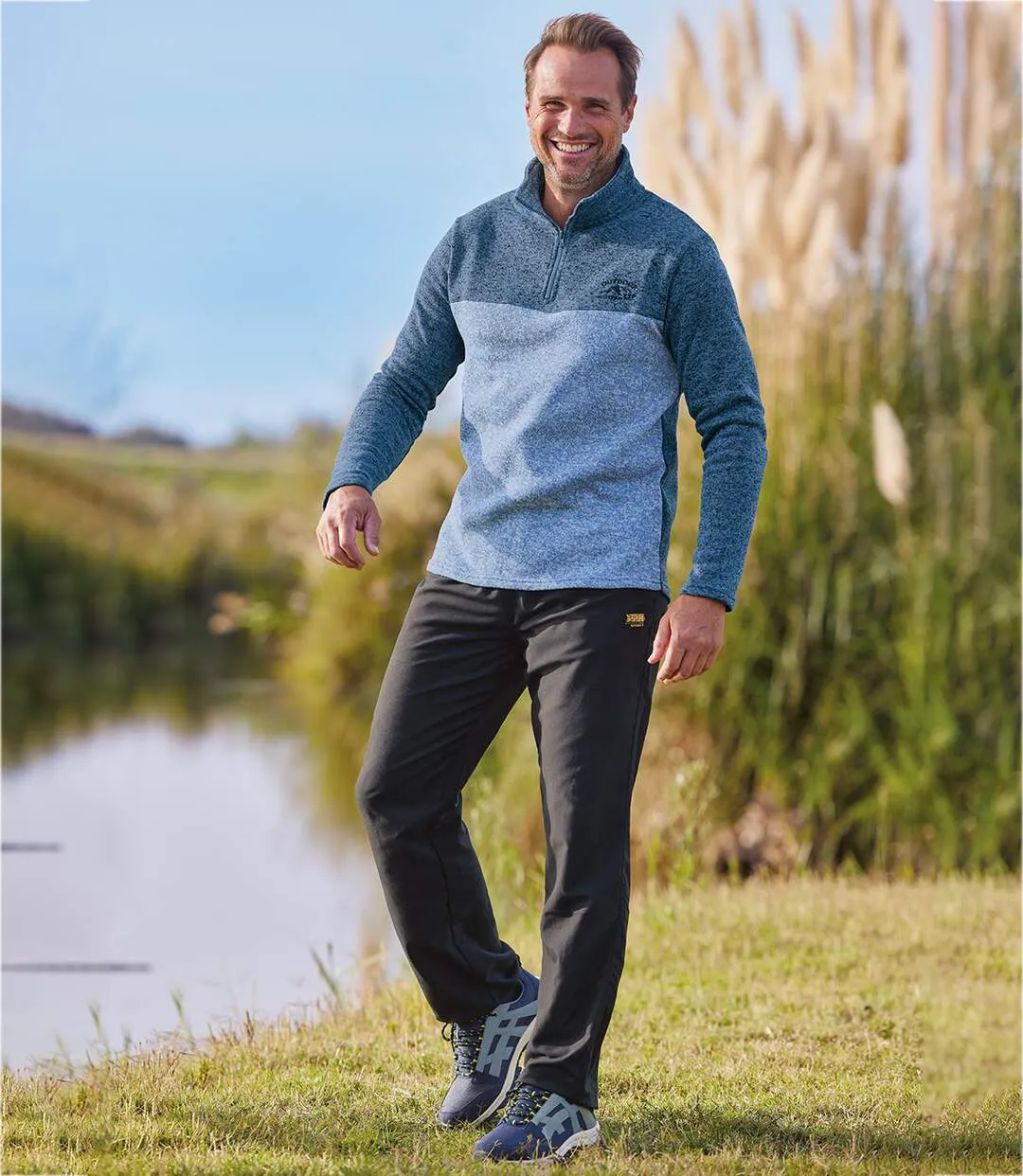 2-Pack Men's Blue Brushed Fleece Sweaters