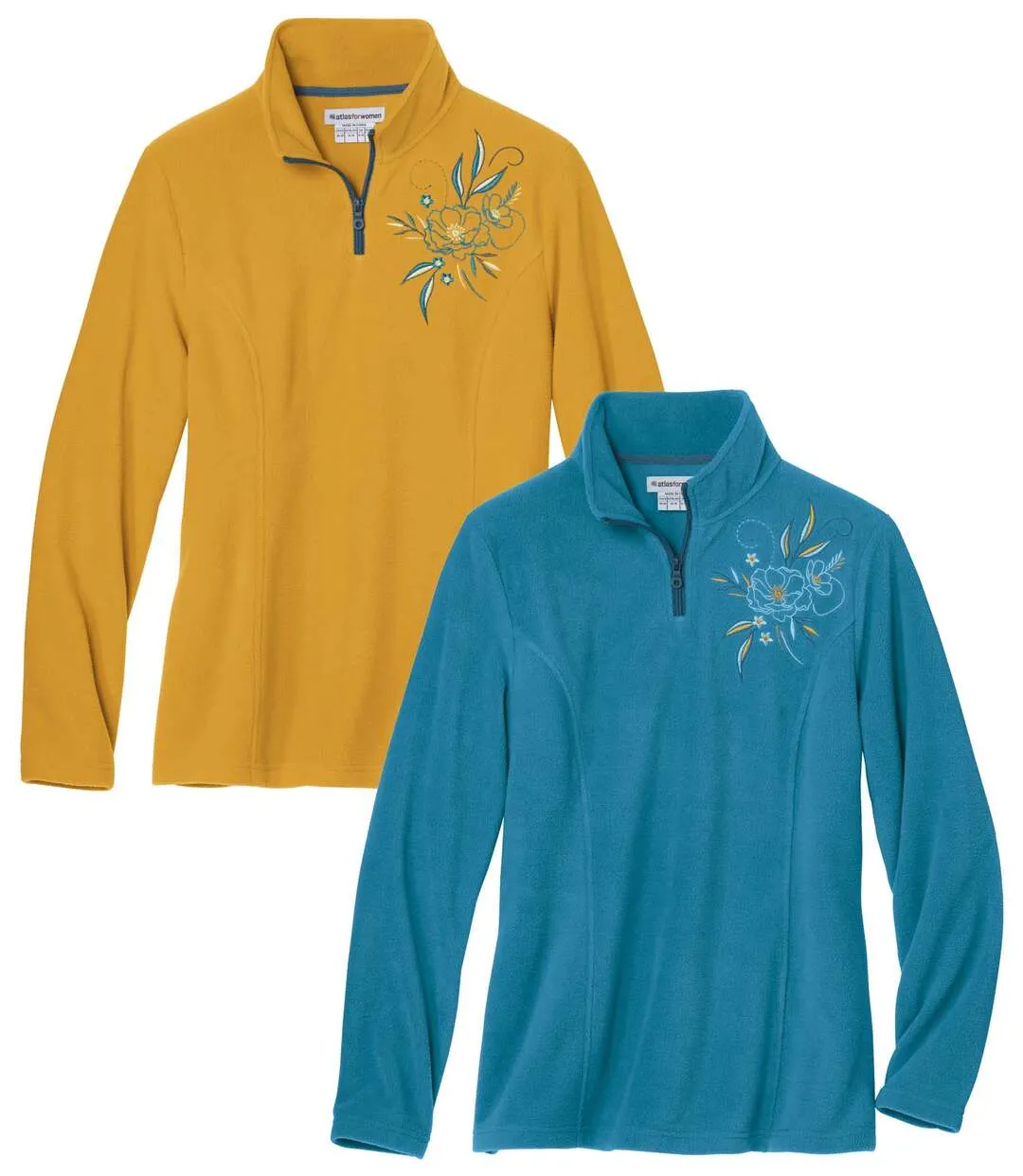 2-Pack Women's Microfleece Jumpers - Ochre Blue