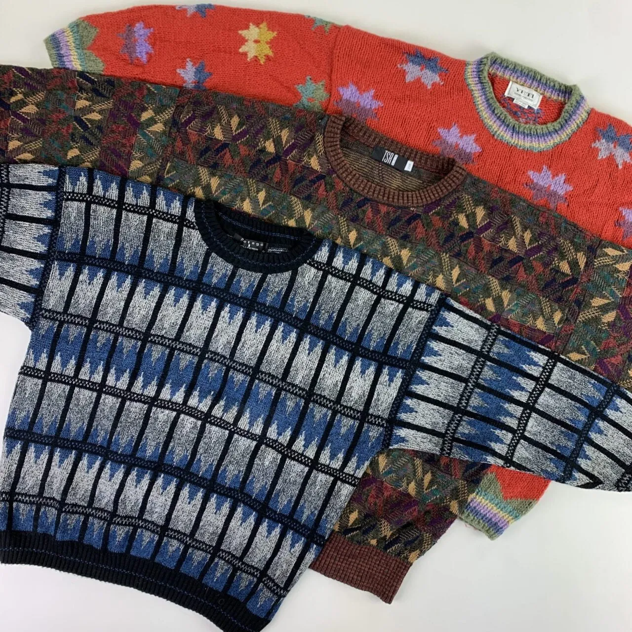 20 x Coogi/Patterned Knit Jumpers - Grade A - Lima Lima Vintage