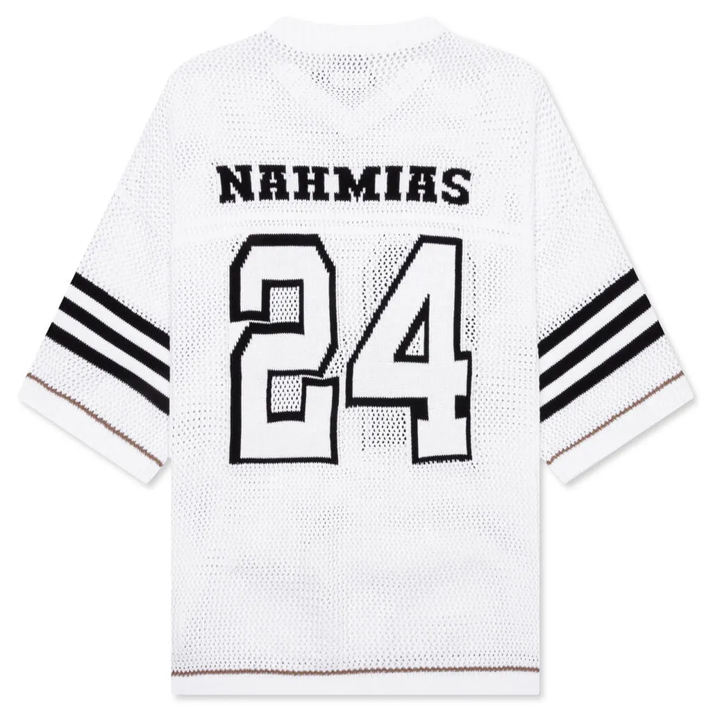 24 White Football Shirt Knitted