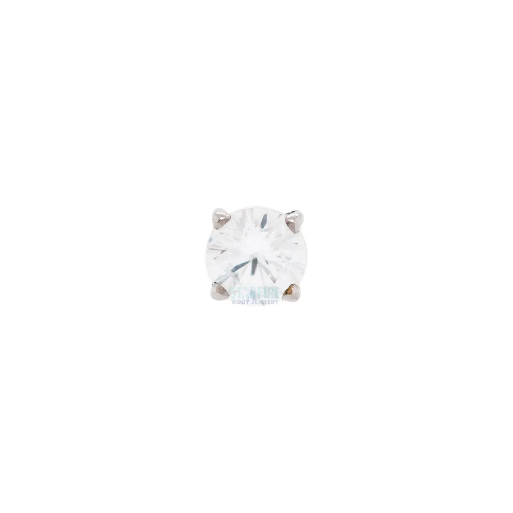 2mm Tiffany Prong-Set Brilliant-Cut Gem Threaded End