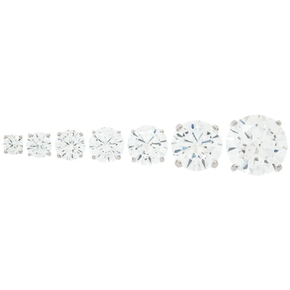 2mm Tiffany Prong-Set Brilliant-Cut Gem Threaded End