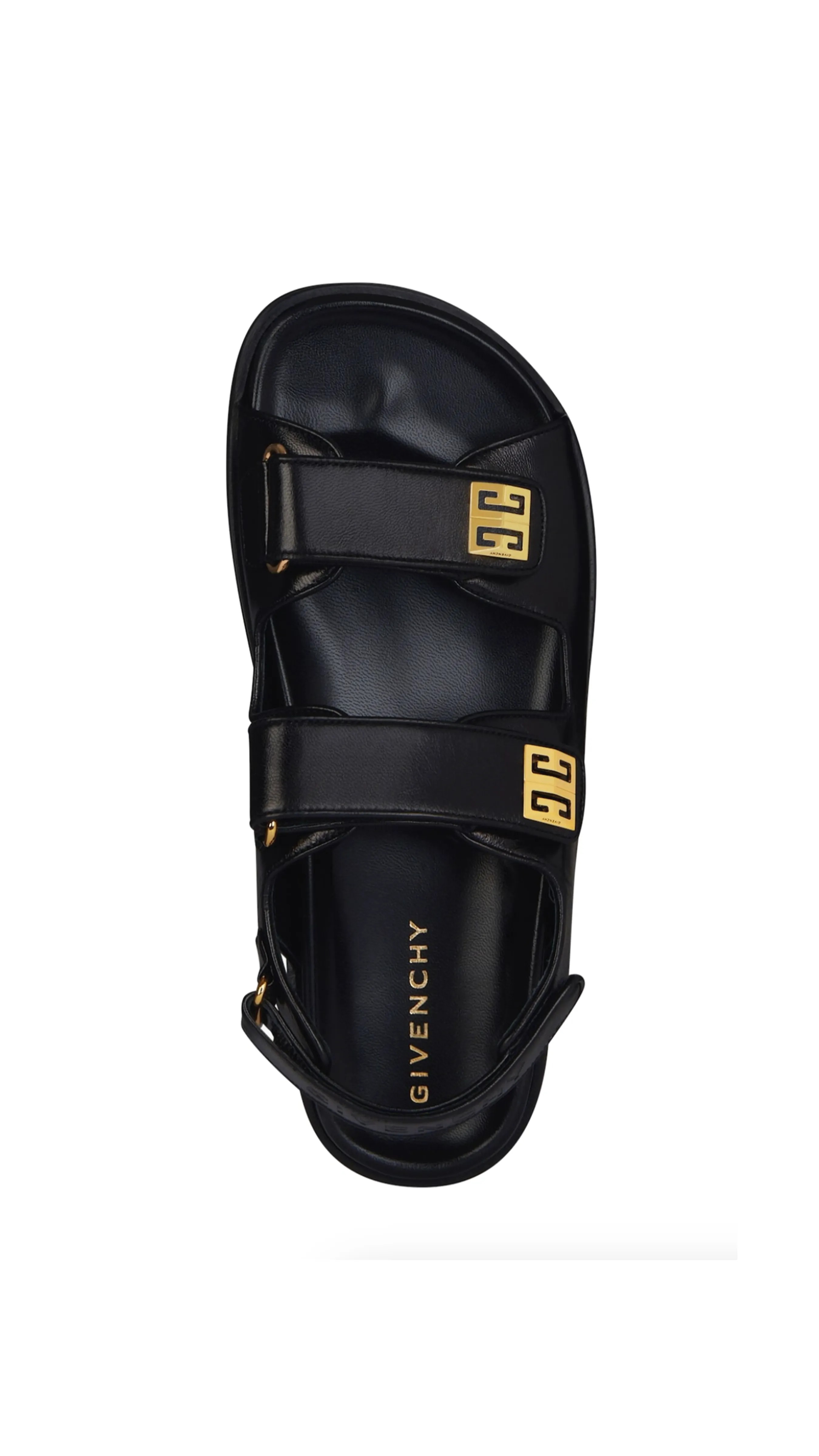 Stylish Black Leather 4G Sandals