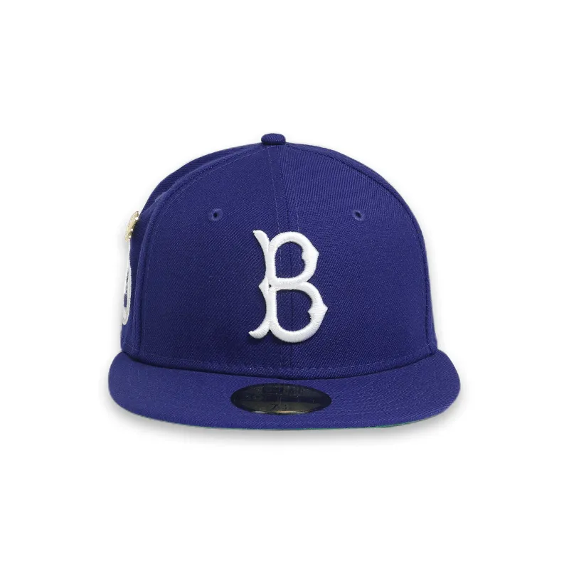 Brooklyn Dodgers Logo History Blue Fitted Hat