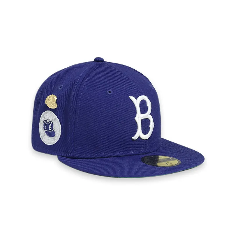 Brooklyn Dodgers Logo History Blue Fitted Hat