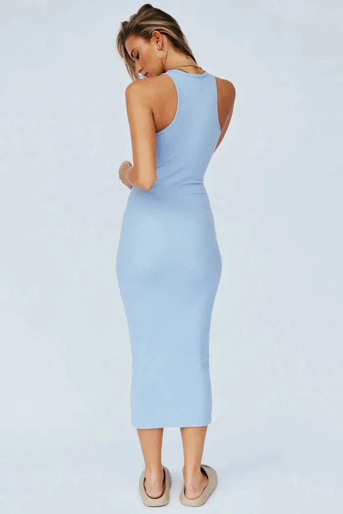 Blue Ace Rib Dress