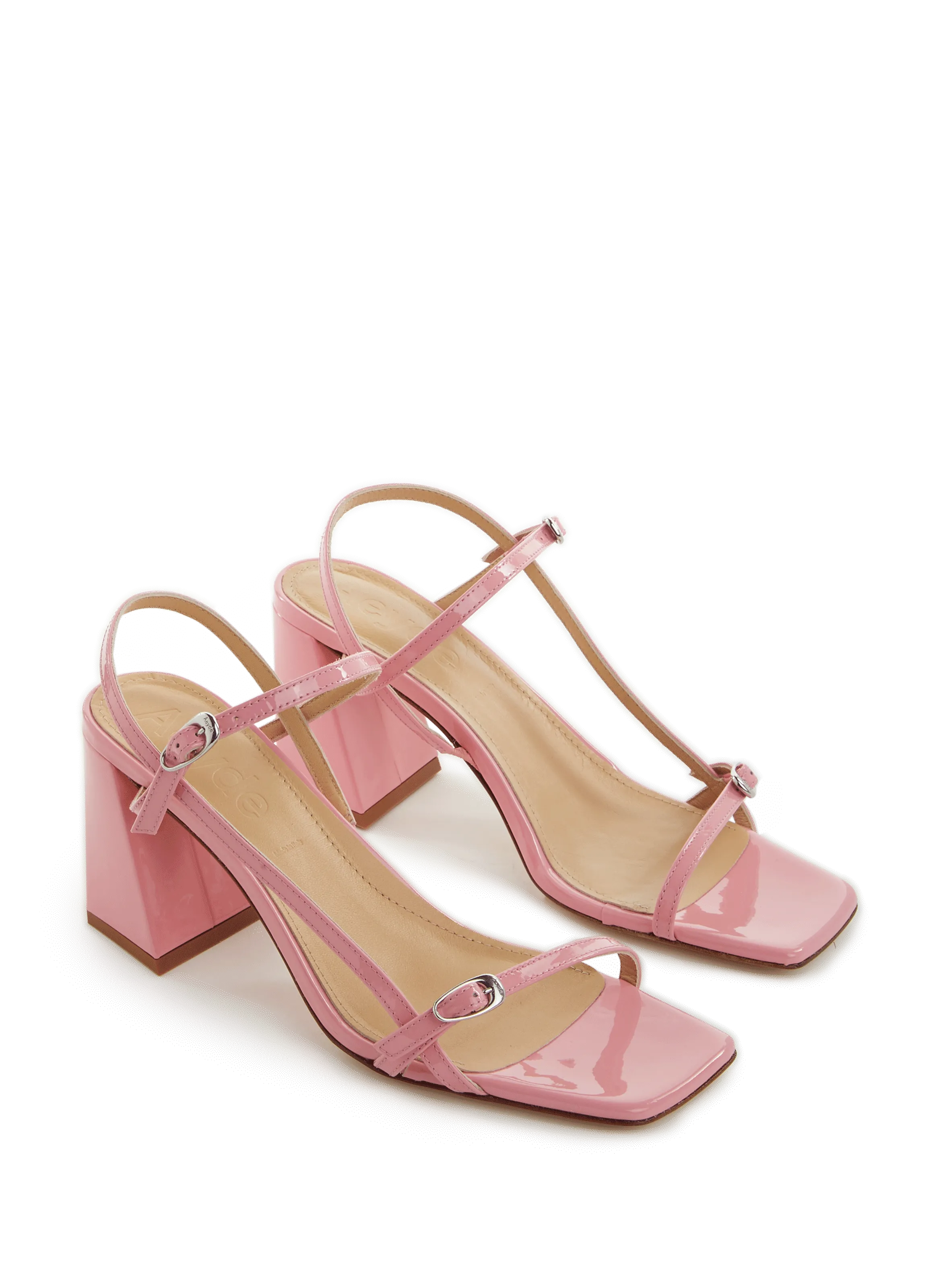 AEYDE  Hilda leather heeled sandals - Pink