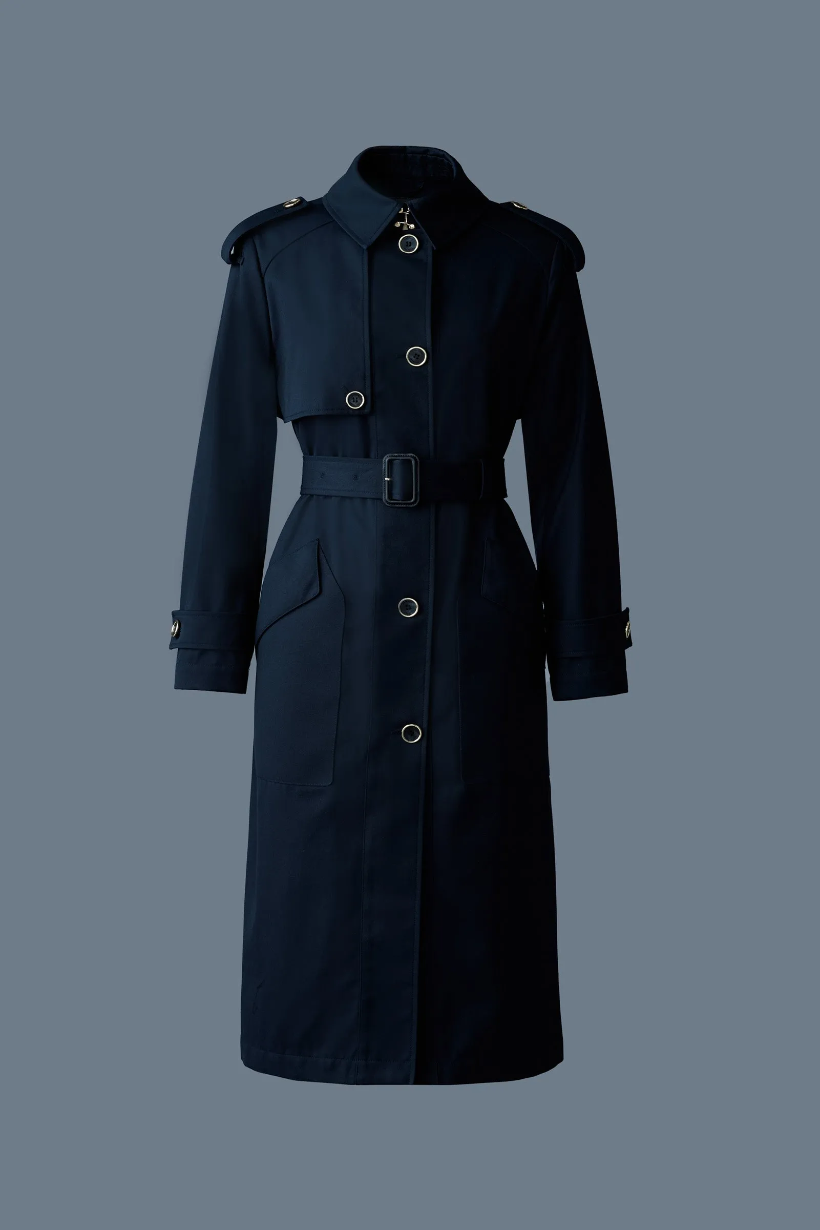 AKILI Single-breasted trench coat with belt