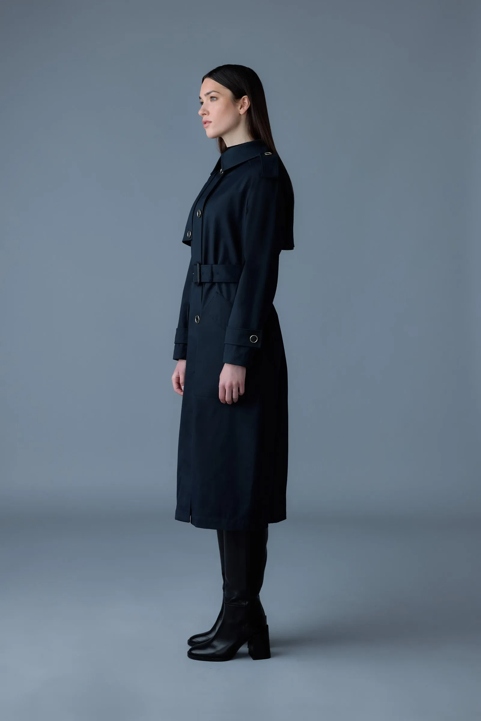 AKILI Single-breasted trench coat with belt