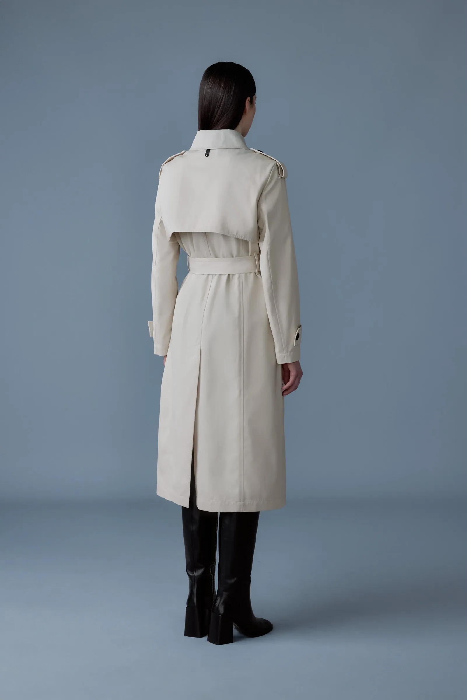 AKILI Single-breasted trench coat with belt