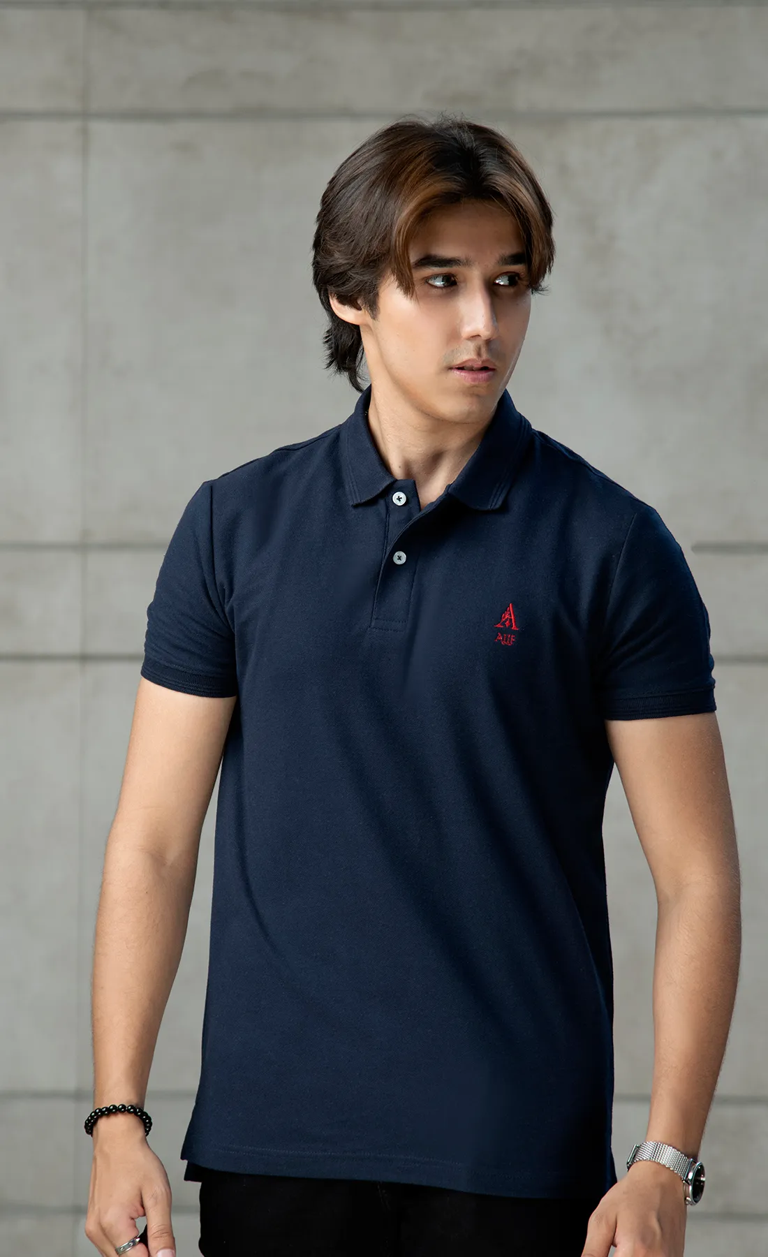 Alif Blue Basic Polo