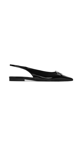 Black Flat Singback Alma Triomphe in Glossy Calfskin