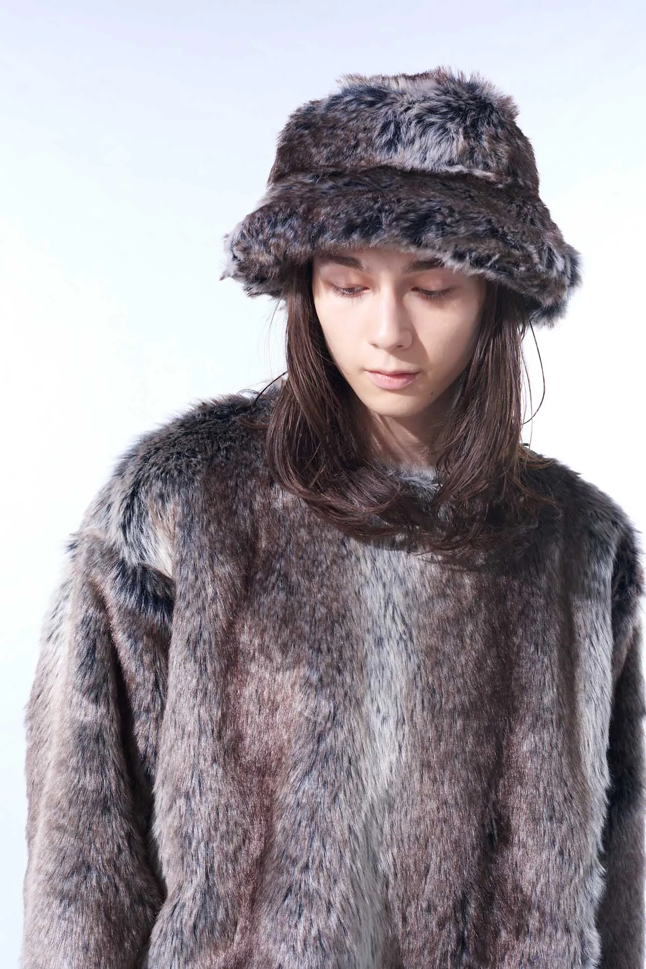 ANIMAL PATTERN ECO FUR BUCKET HAT