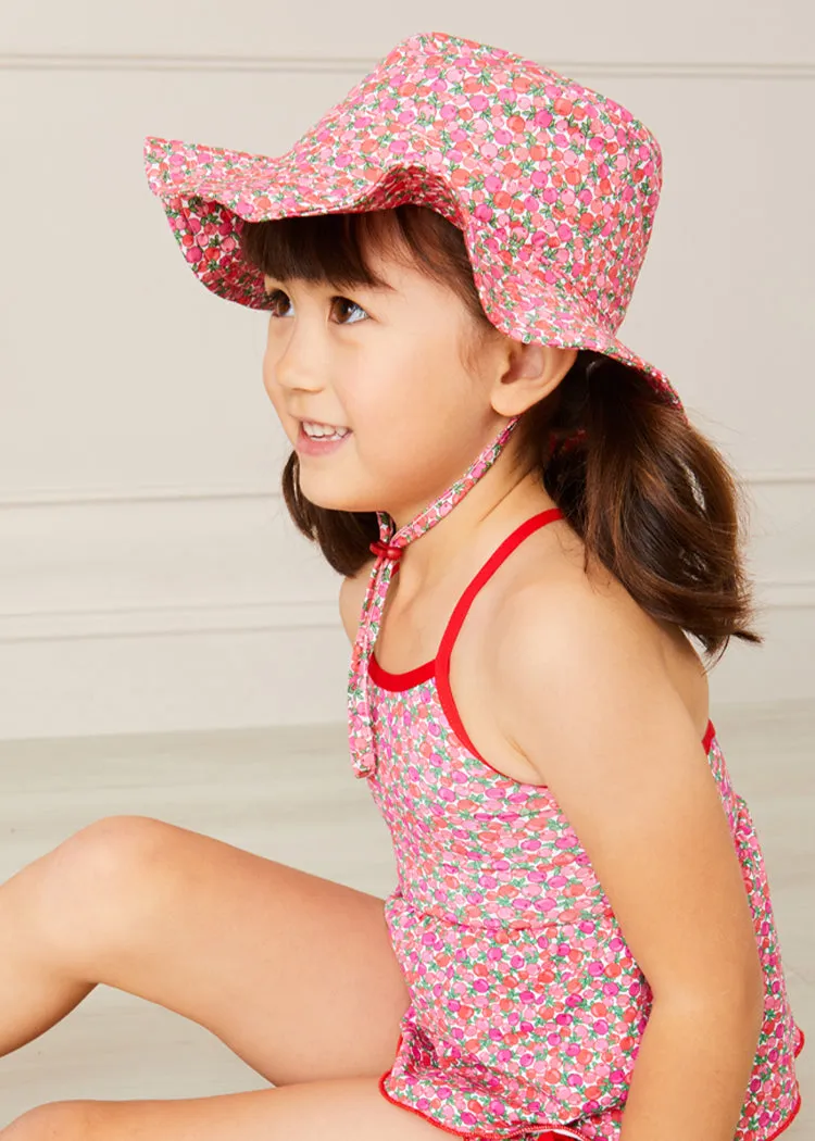 Pink Floral Print Beach Hat for Kids (1-8 Years)