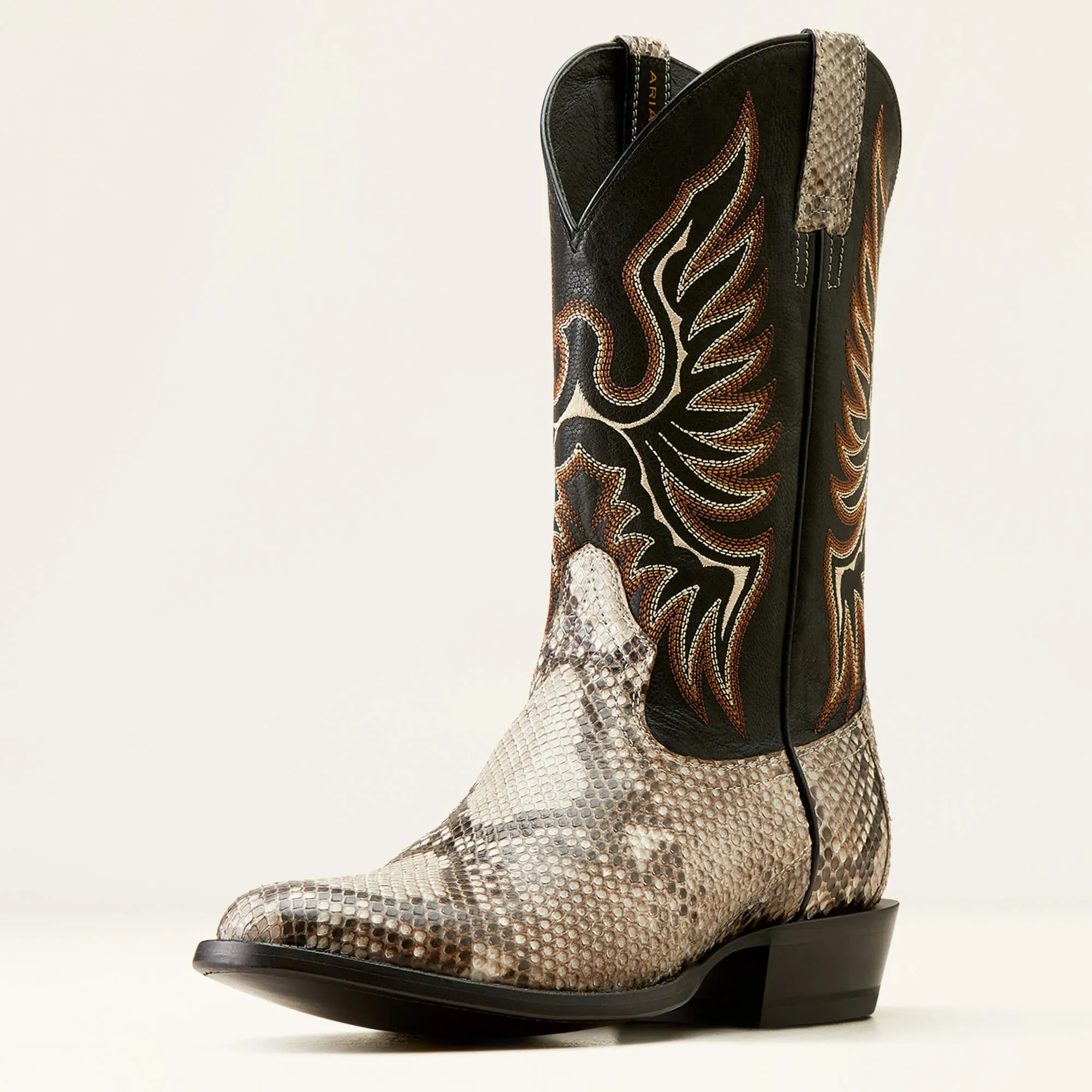 ARIAT MEN'S 10047082 Slick Cowboy Boots NATURAL PYTHON|LUXE BLACK