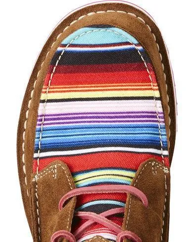 Ariat Women's Cruiser Dark Brown Suede Pink Serape Fringe