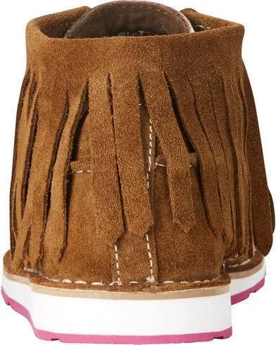 Ariat Women's Cruiser Dark Brown Suede Pink Serape Fringe