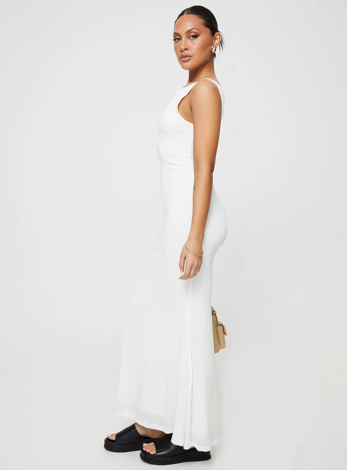 White Maxi Dress in Ash Color