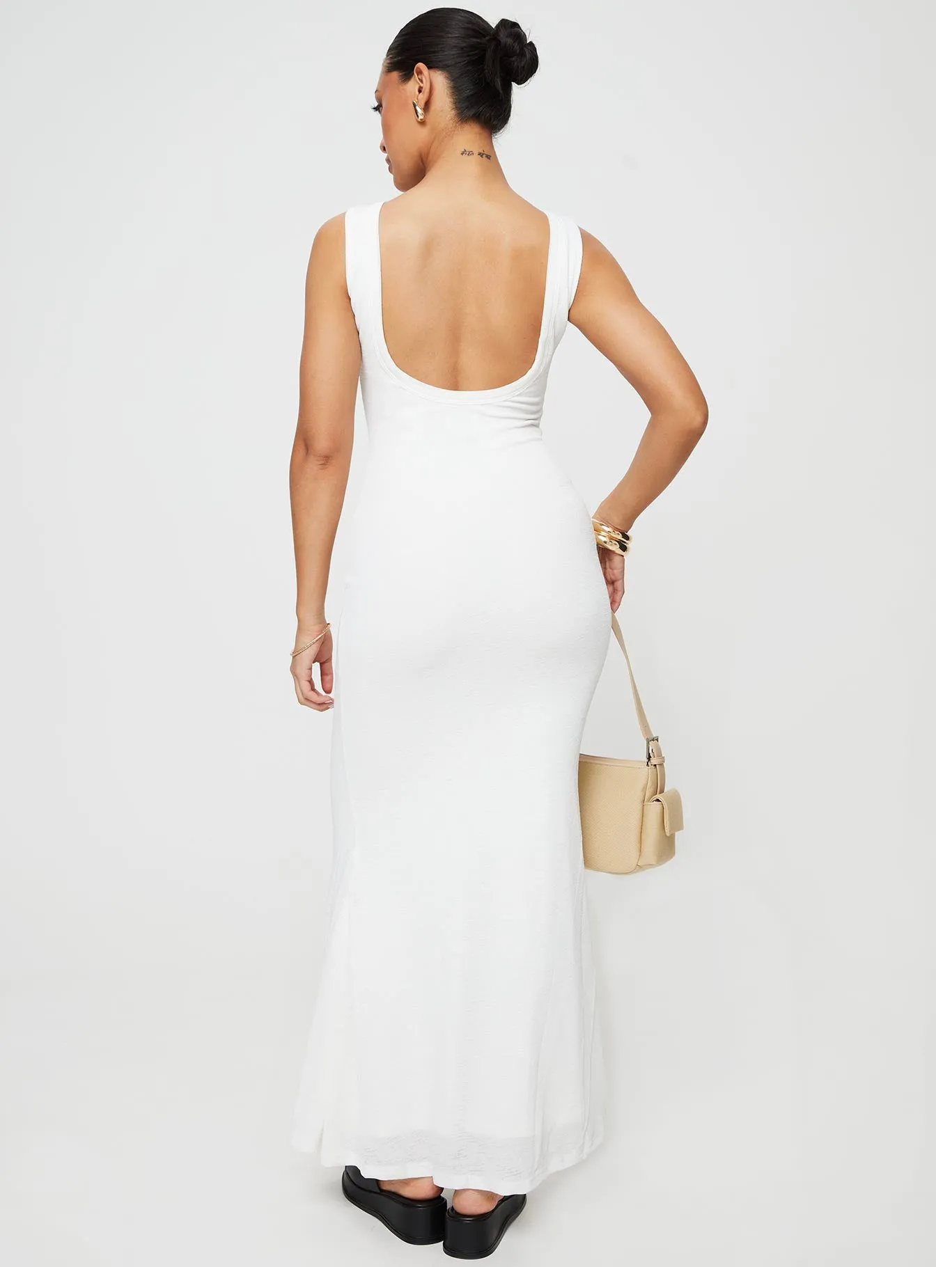 White Maxi Dress in Ash Color