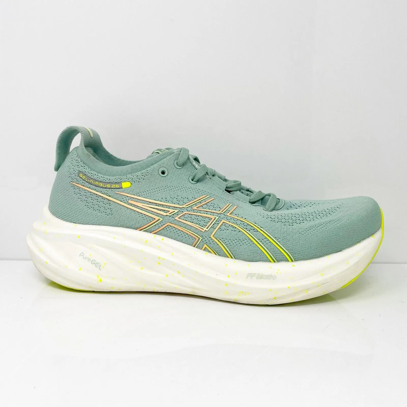 Asics Womens Gel Nimbus 26 1012B601 Green Running Shoes Sneakers Size 9