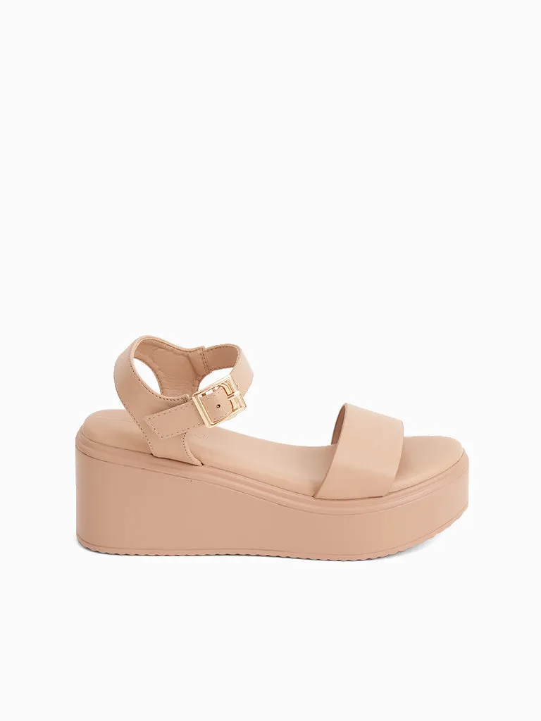 Wedge Sandals With Asparagus Design - Shop Now