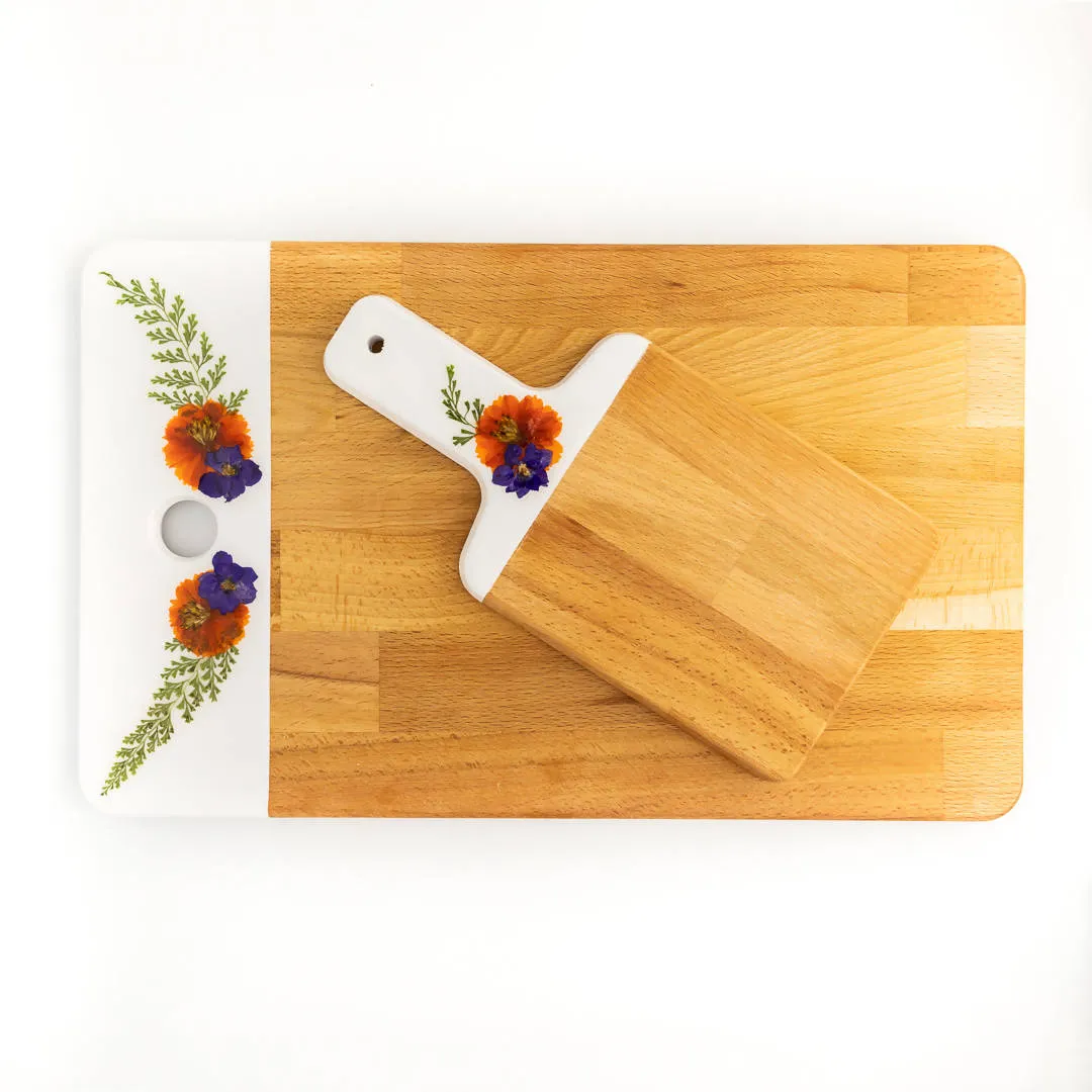 Awkwood Things - Preserved Flower Cutting Board Set