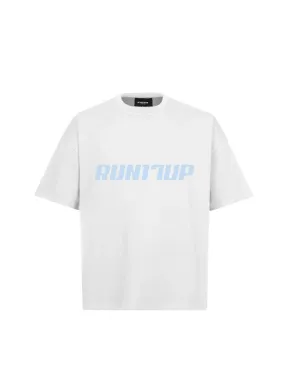 Baby Blue Logo White T-Shirt with Run17Up Design