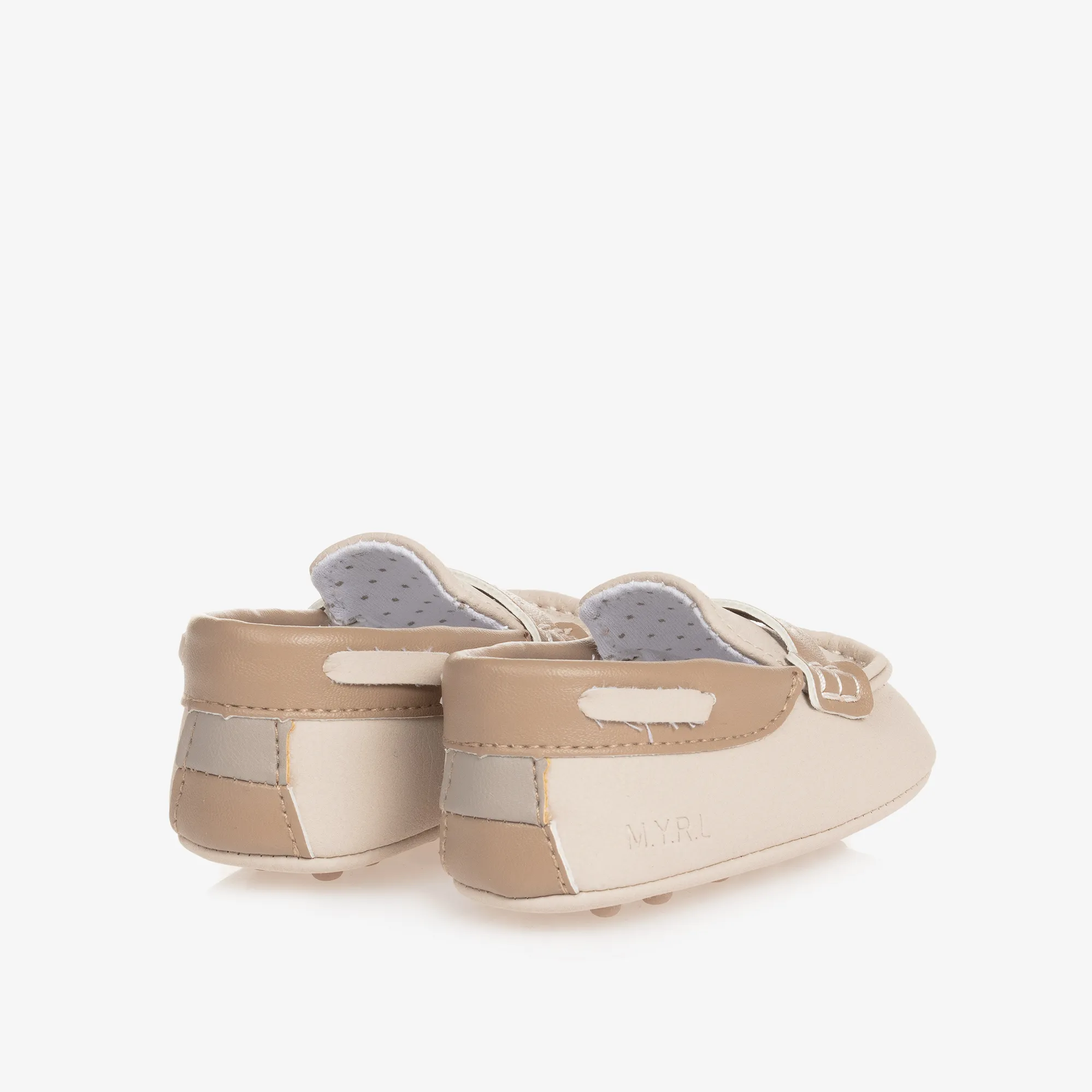 Beige Pre-Walker Moccasins for Baby Boys