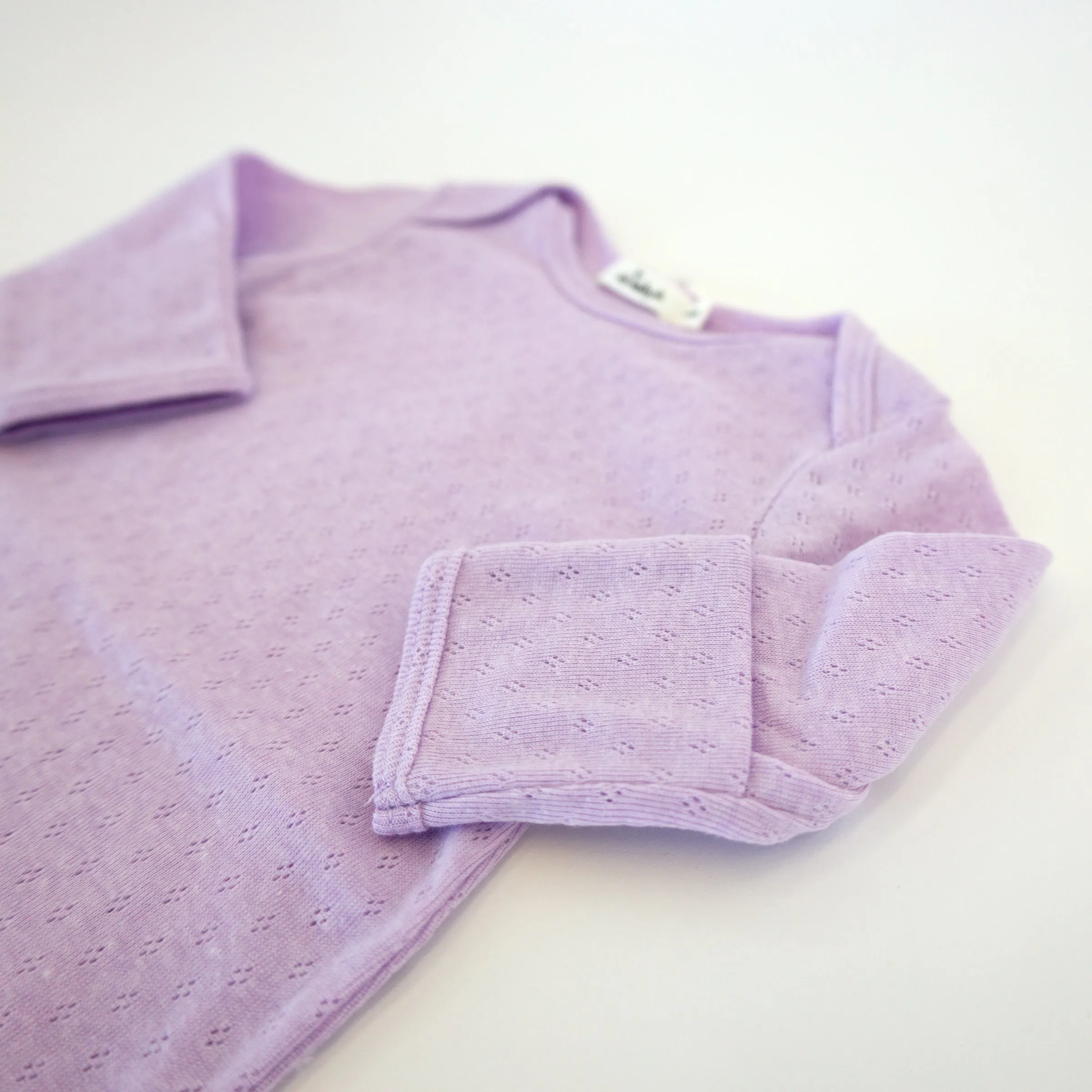 Baby Pointelle Knotted Gown Lilac Heather - Shop Now