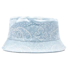 Bandana Canvas Bucket Hat - Blue/White