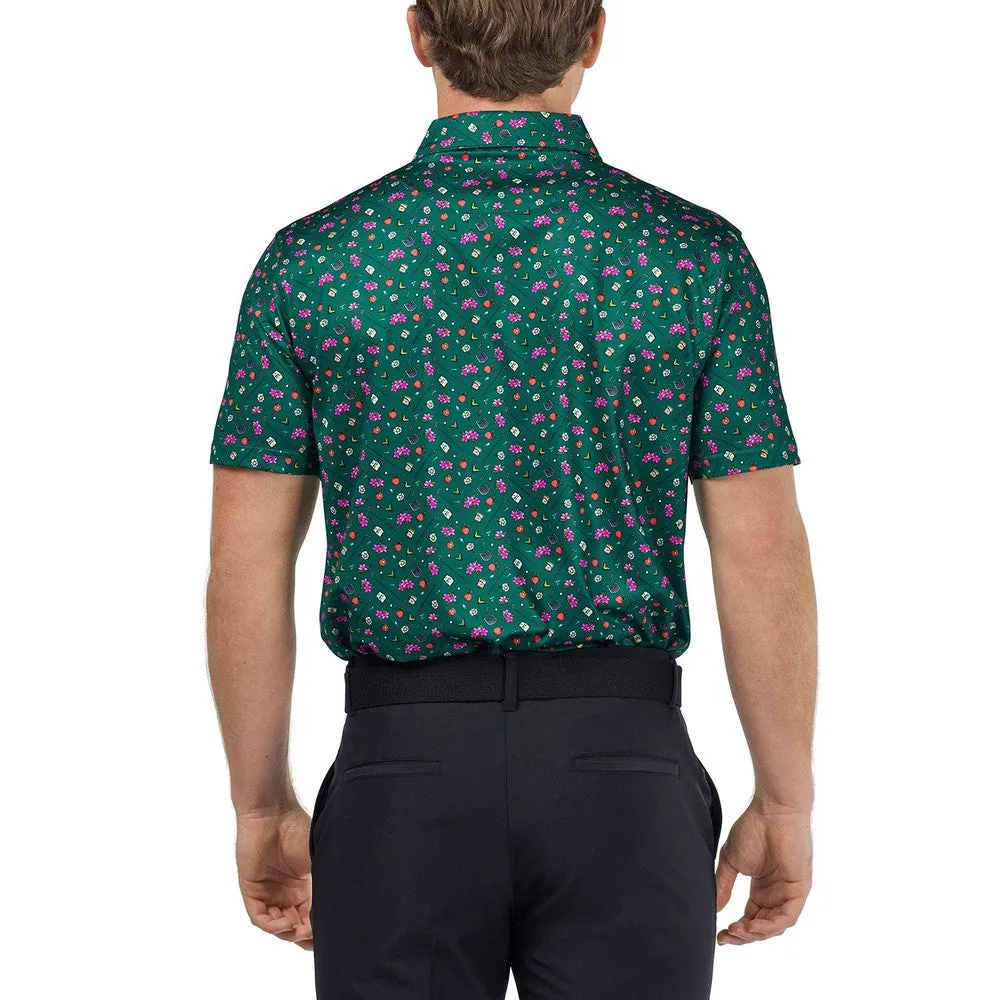 Barstool Golf Clubs & Flowers Printed Polo