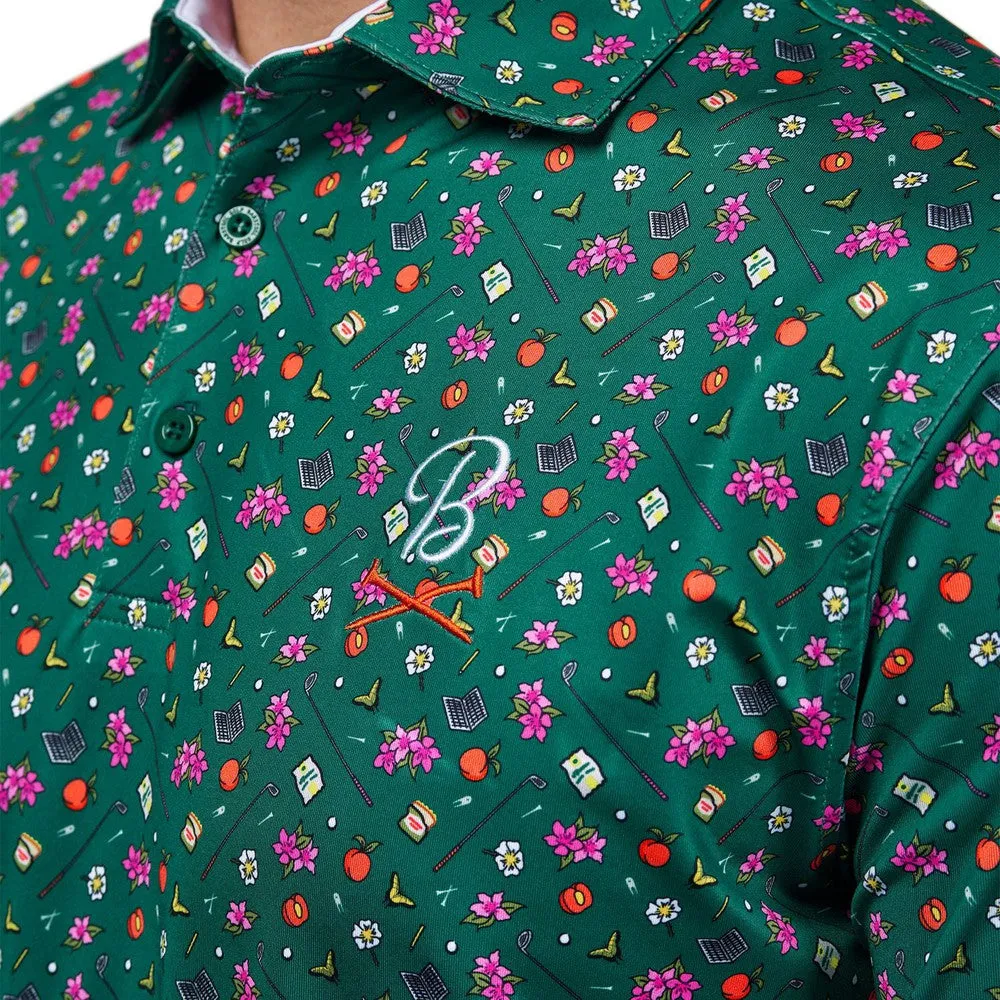 Barstool Golf Clubs & Flowers Printed Polo