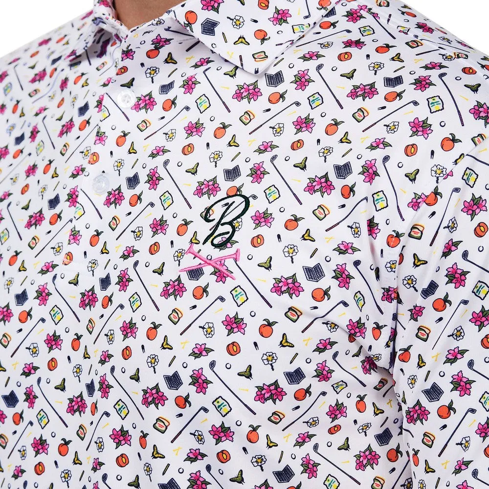 Barstool Golf Clubs & Flowers Printed Polo