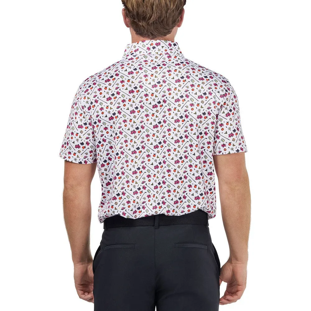 Barstool Golf Clubs & Flowers Printed Polo