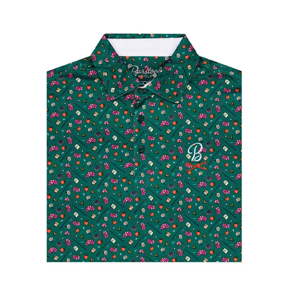 Barstool Golf Clubs & Flowers Printed Polo