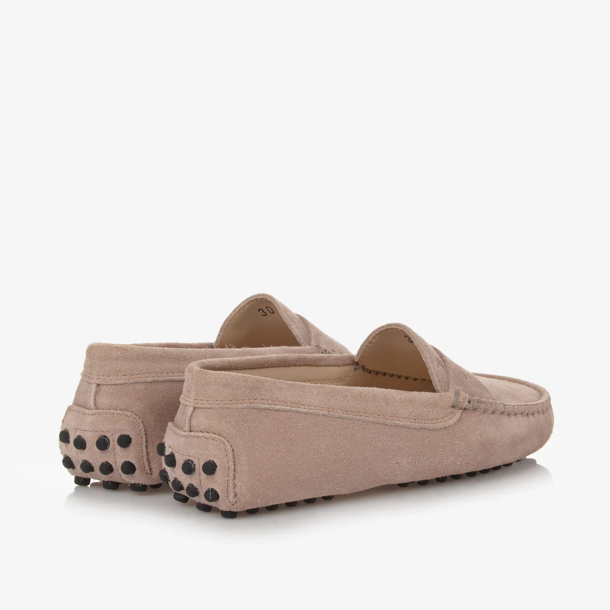 Suede Leather Moccasins in Beige