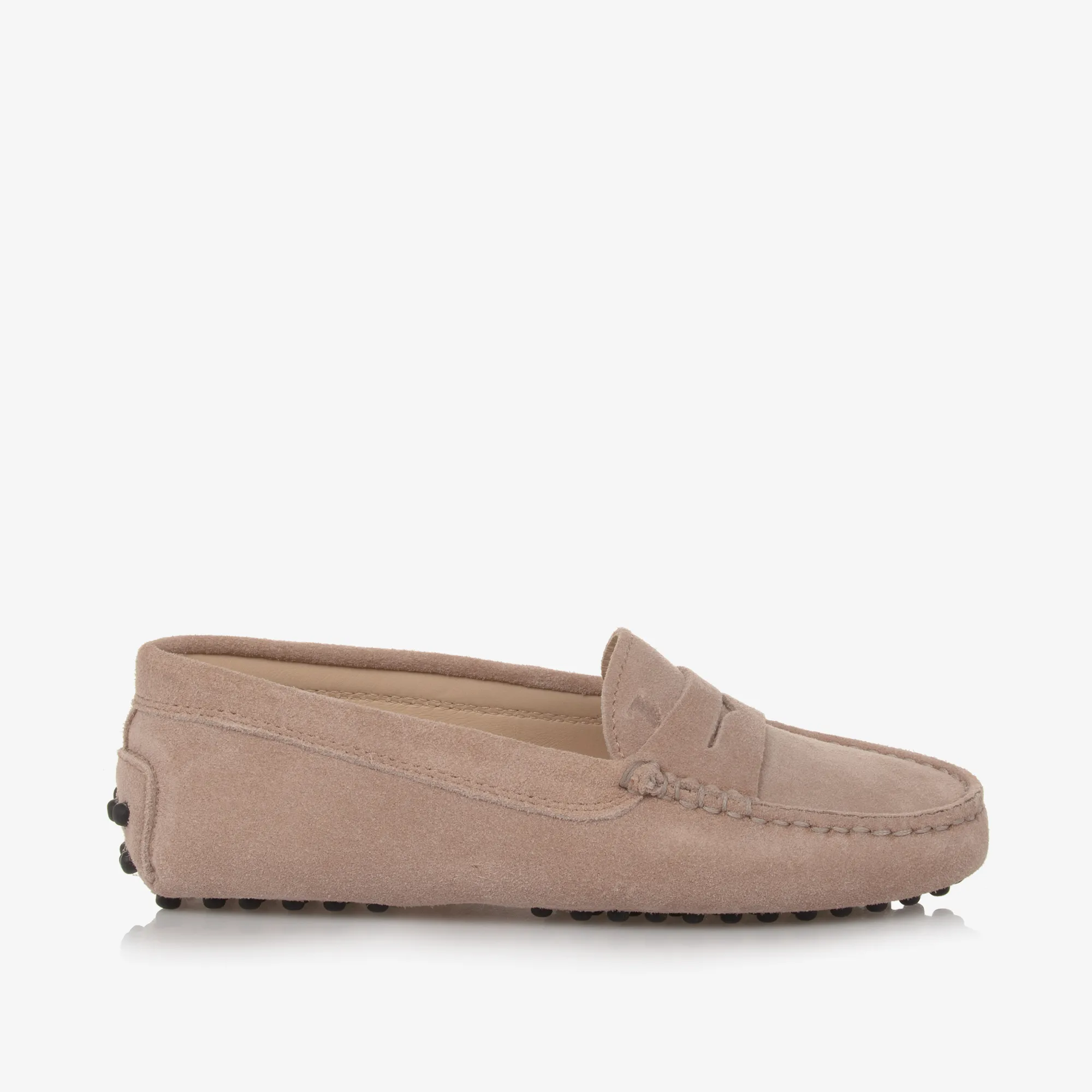 Suede Leather Moccasins in Beige