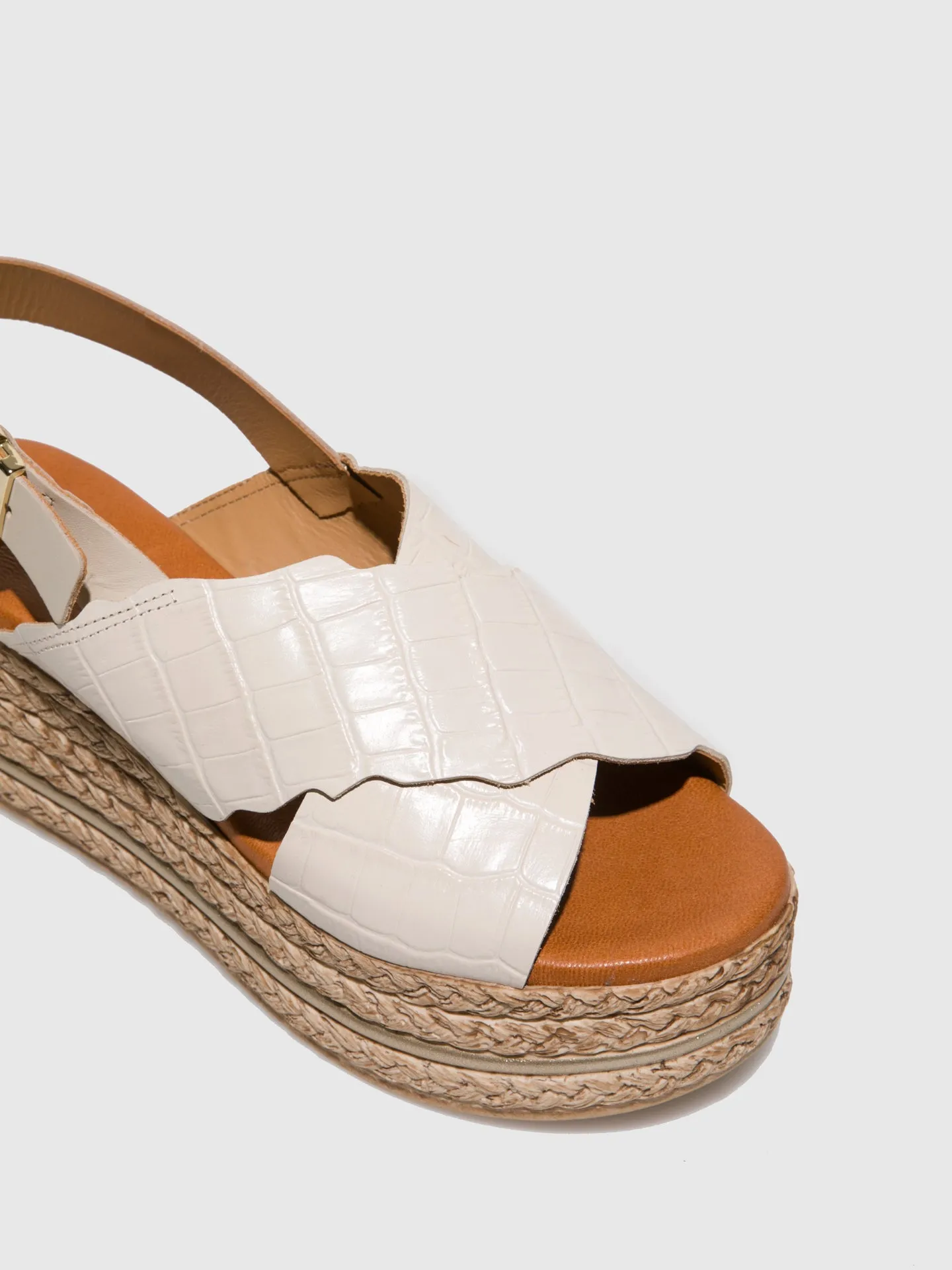 Beige Wedge Sandals