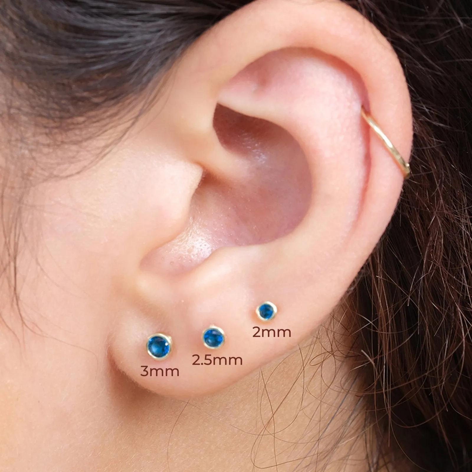 Blue Topaz Stud Earrings