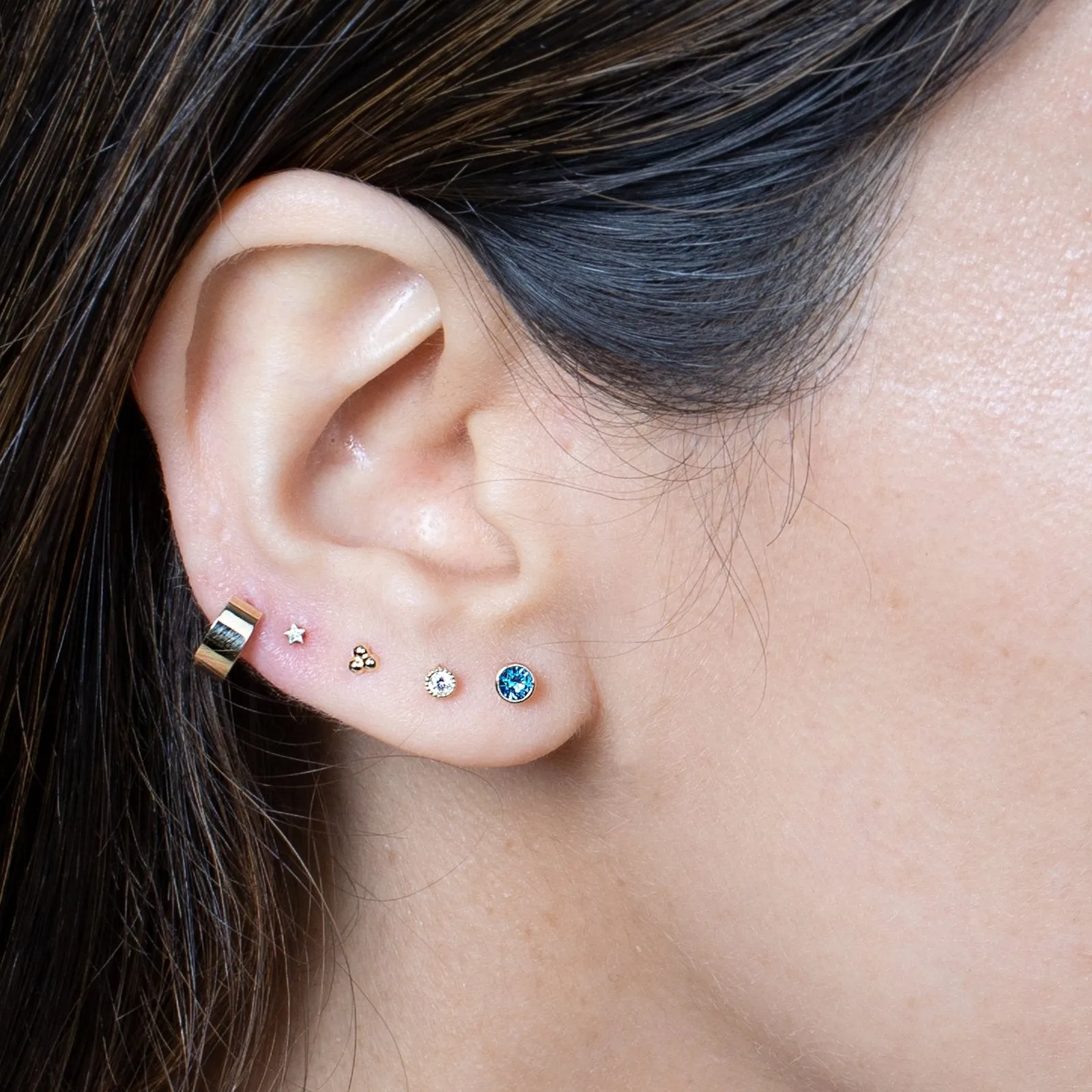 Blue Topaz Stud Earrings