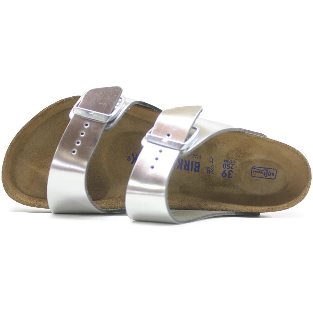 Birkenstock Womens Sandals Arizona Metallic Open-Back Slip-On Slides Leather - UK 5.5