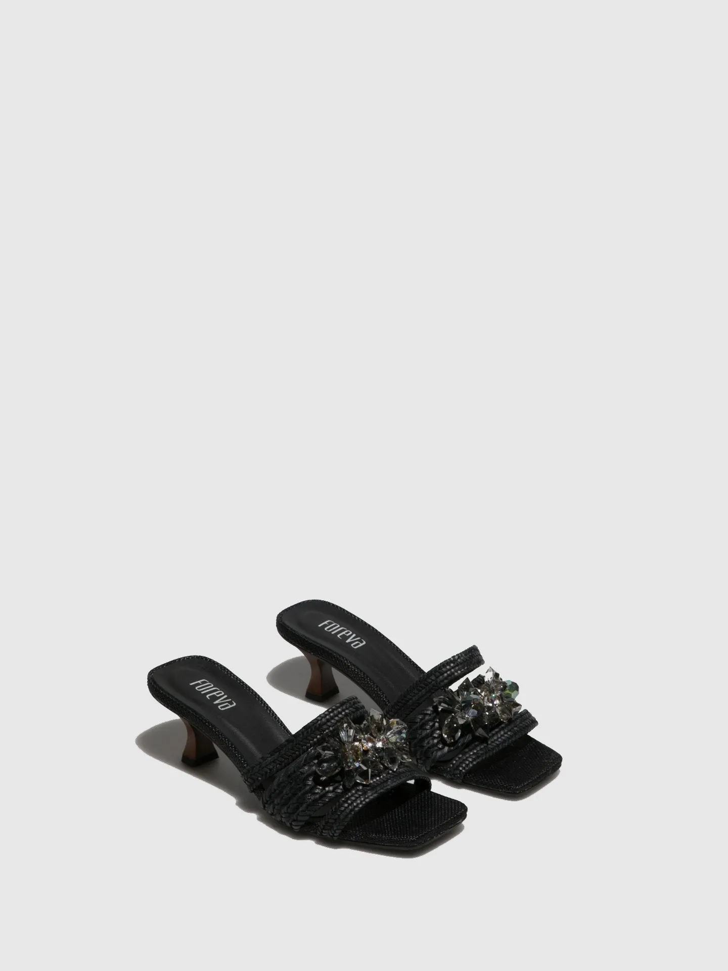 Black Appliqués Sandals